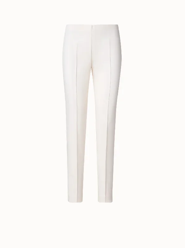 Slim Leg Silk Crêpe Pants