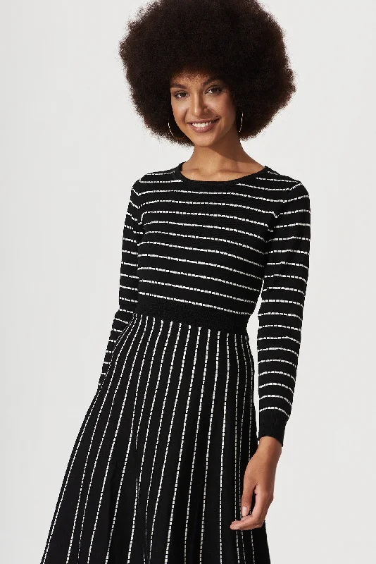 soloist-knit-dress-in-black-with-white-stripe