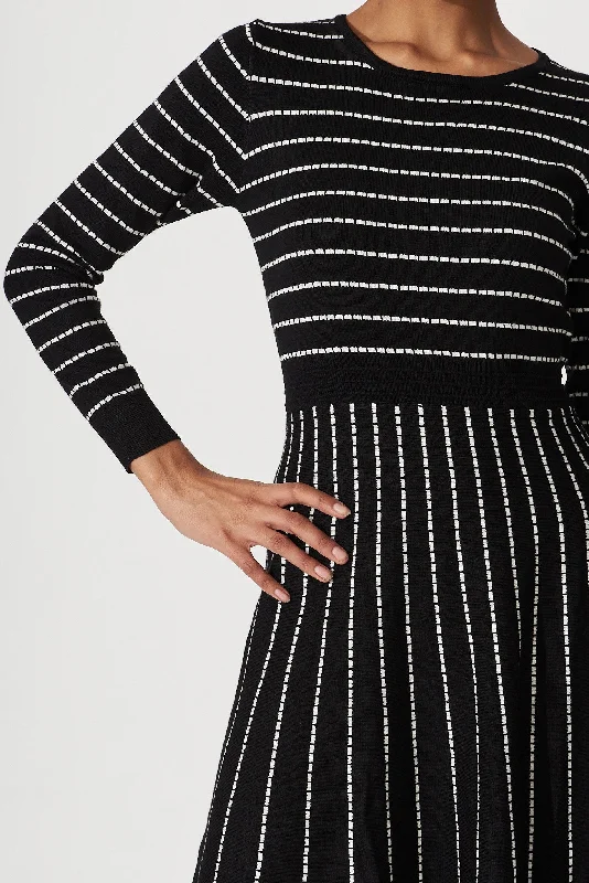 soloist-knit-dress-in-black-with-white-stripe