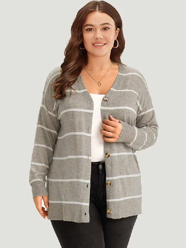 supersoft-essentials-striped-button-through-elastic-cuffs-cardigan