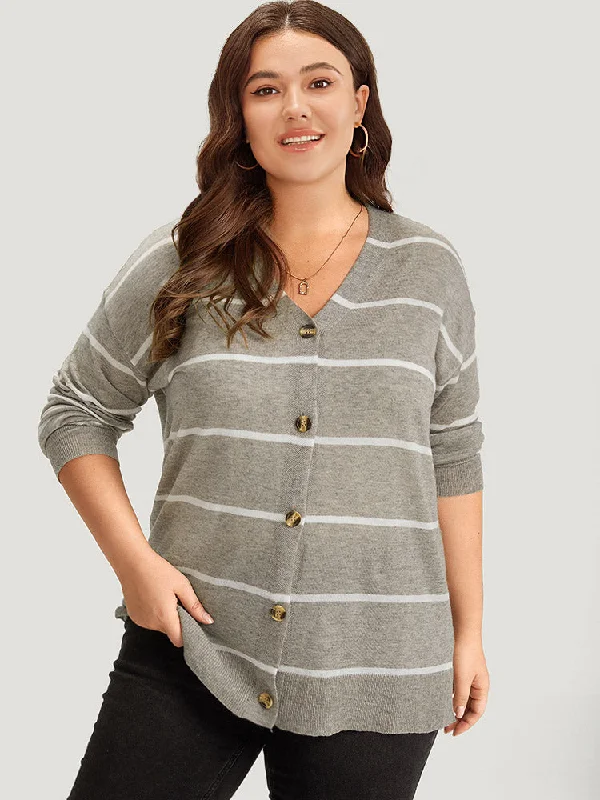 supersoft-essentials-striped-button-through-elastic-cuffs-cardigan