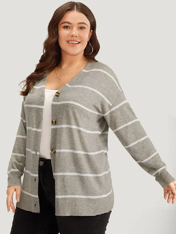 supersoft-essentials-striped-button-through-elastic-cuffs-cardigan