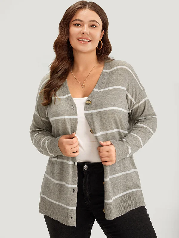 supersoft-essentials-striped-button-through-elastic-cuffs-cardigan