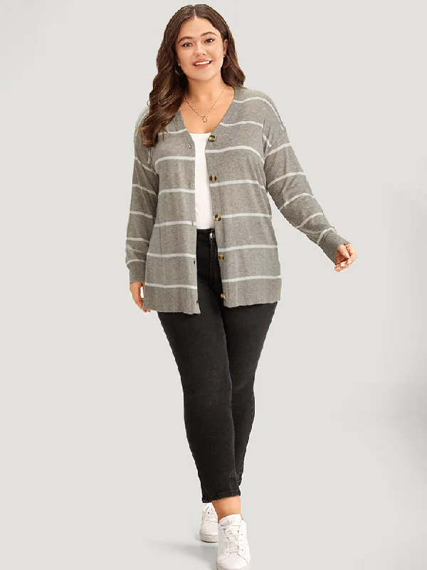 supersoft-essentials-striped-button-through-elastic-cuffs-cardigan