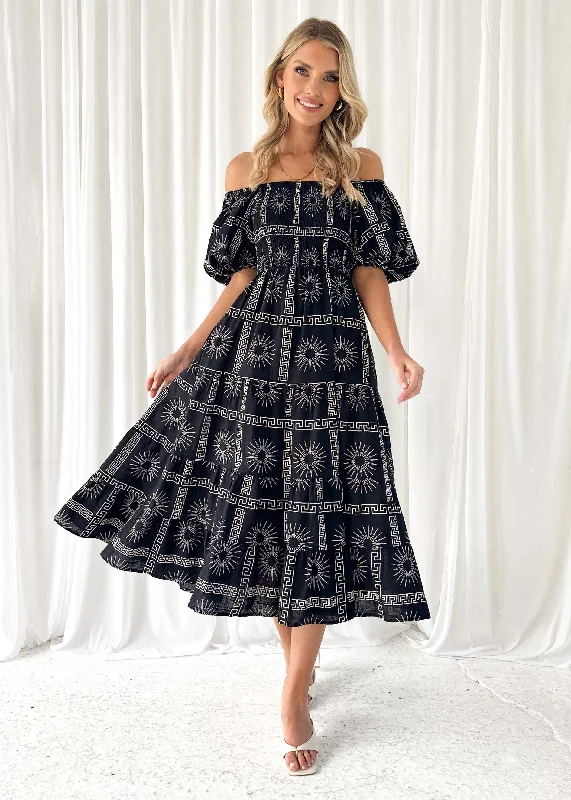 teia-off-shoulder-midi-dress-black-abstract