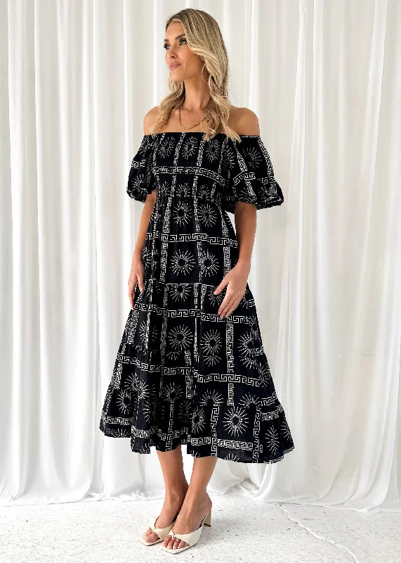 teia-off-shoulder-midi-dress-black-abstract