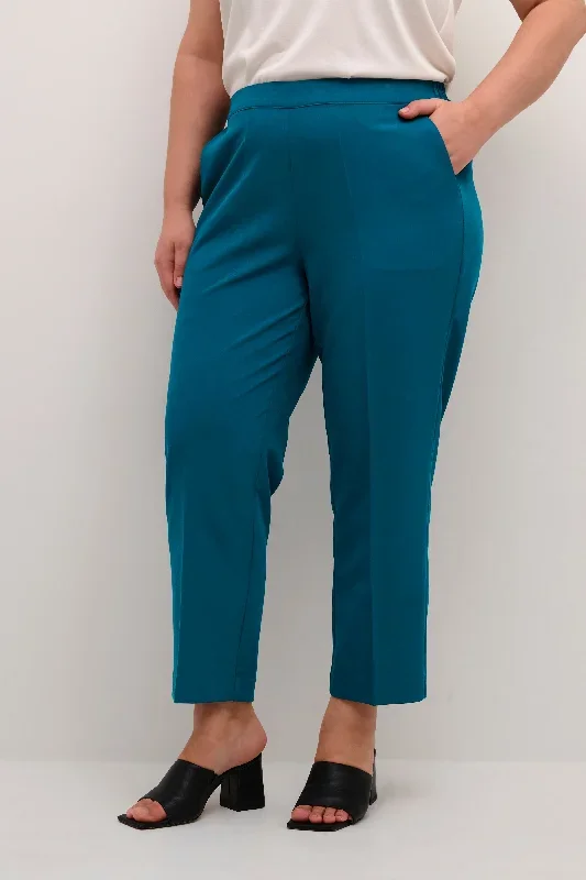 trendy petrol blauwe broek