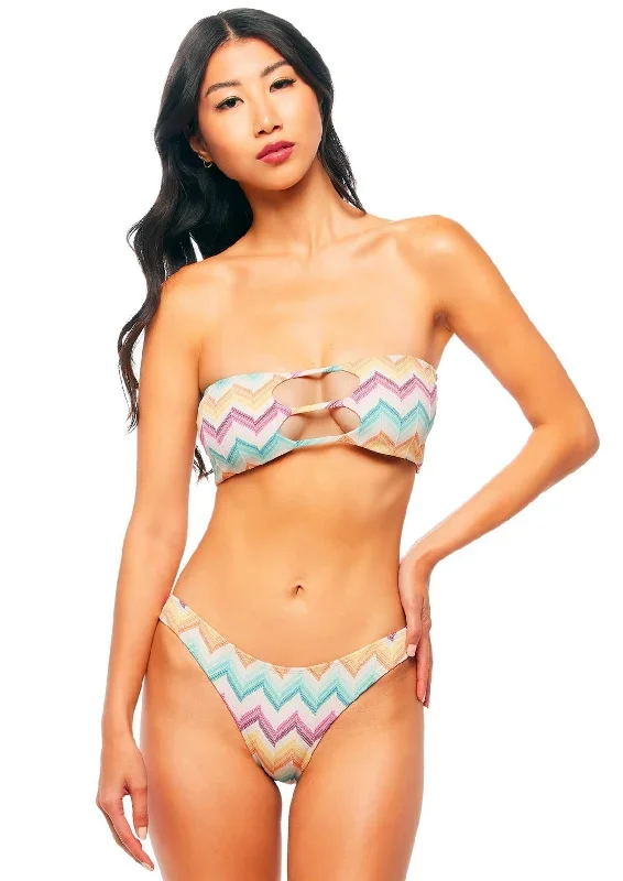 Vegas Strappy Cut Out Bandeau Bikini Top - Kaleidoscope