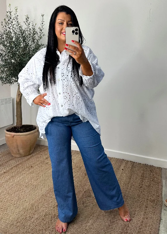 Wide leg magic pants - light denim