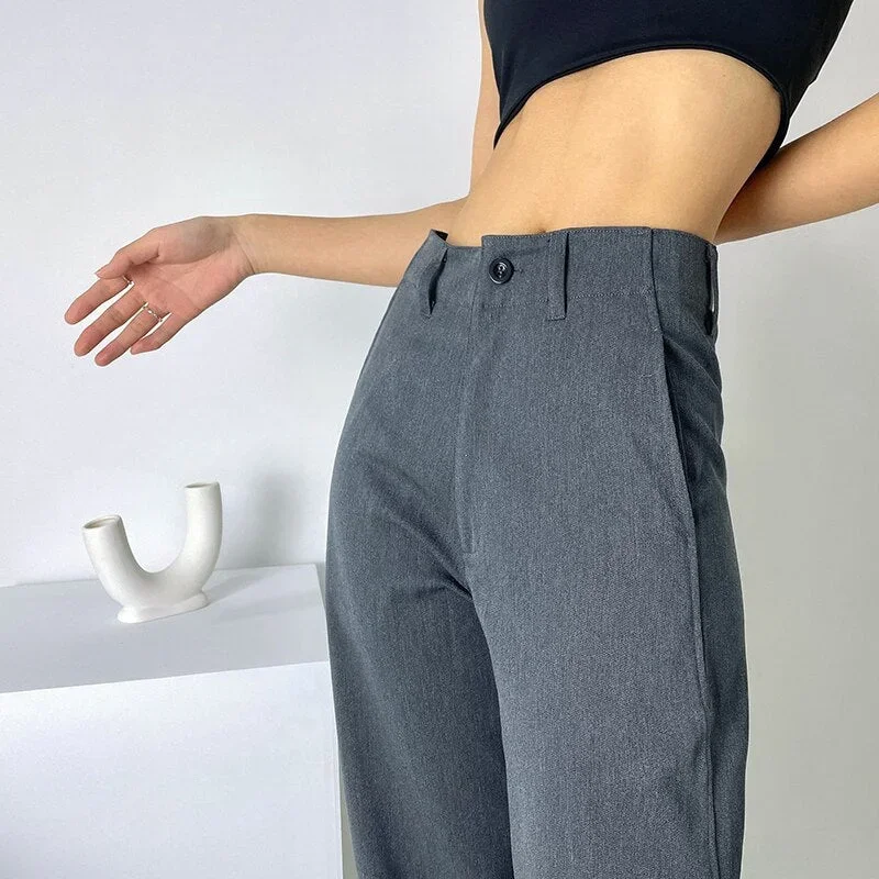 FashionSierra - Womens High Waist Straight Pants