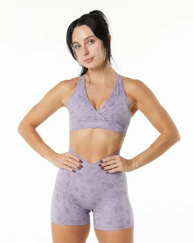 Surface Wrap Bra - Pebble Print Misty Lilac