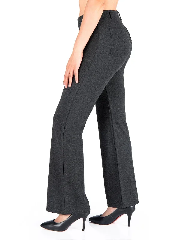 Bootcut Yoga Dress Pants, Back Pockets (Charcoal)