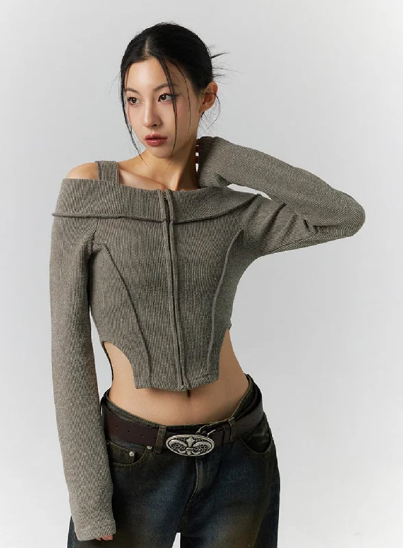 zip-cut-out-off-shoulder-crop-sweater-id306